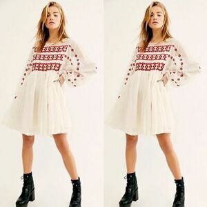FREE PEOPLE Need Me Embroidered Mini Dress